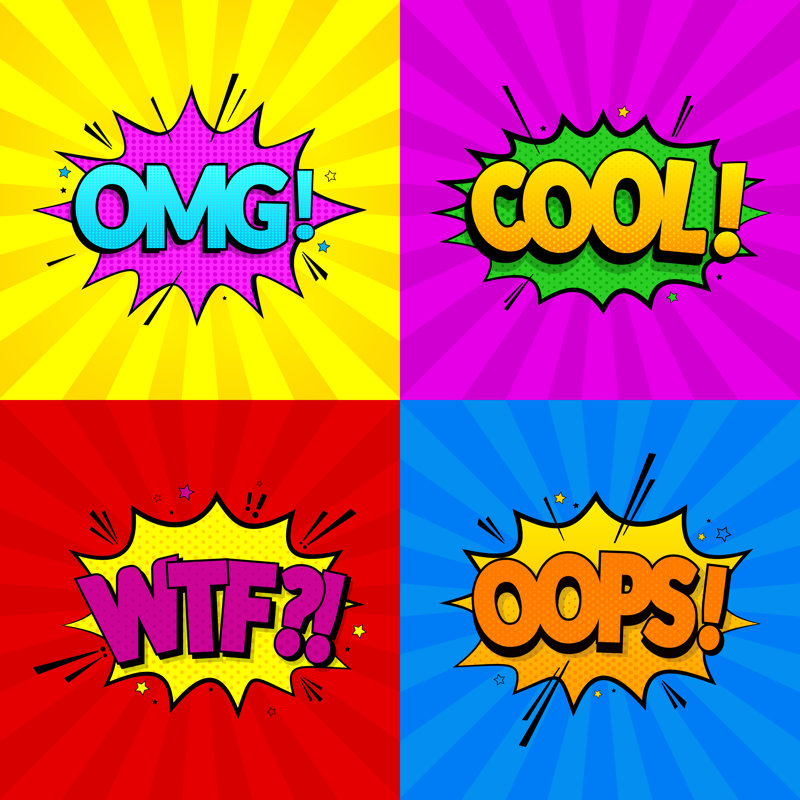 Comic Expressions Pop Art - Wrapped Canvas Print, 30cm H x 30cm W x 3.8cm D