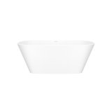 Vetralla 58-3/4" x 29-2/8" Freestanding Soaking Bathtub in Volcanic Limestone with No Overflow Hole