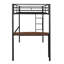 Lit mezzanine simple en métal avec bureau, échelle et garde-corps, lit mezzanine pour chambre à coucher-2099394597