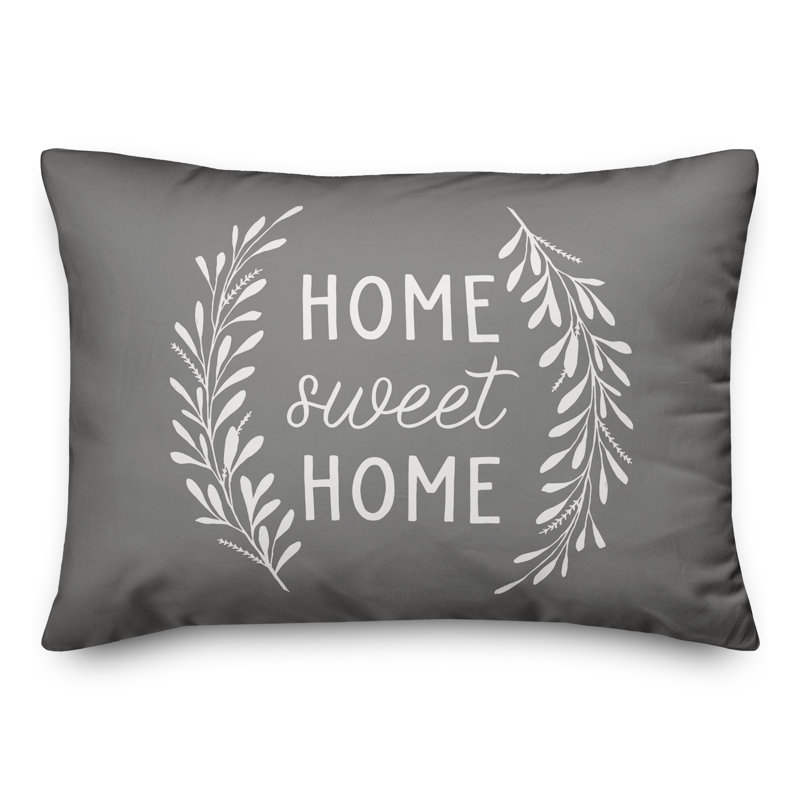 Coussin décoratif intérieur / extérieur en polyester , H 14 po x l 20 po, Gris
