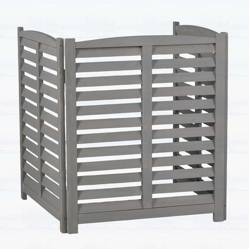 Paravent en bois pour plus d'intimité et de ventilation, Gris