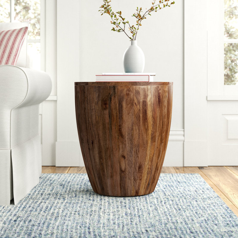 Vivenne Mango Wood End Table, Walnut