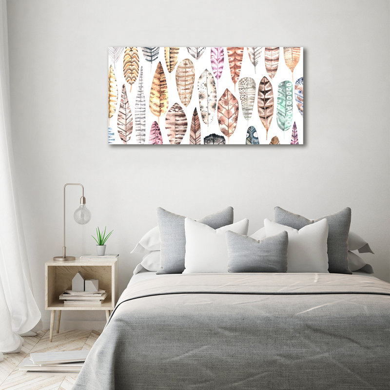 Colourful Feathers - Wrapped Canvas Print
