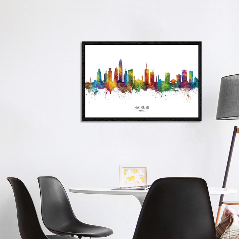 Nairobi Kenya Skyline by Michael Tompsett - Print on Canvas, Black Framed, 101.6 cm H x 66.04 cm W