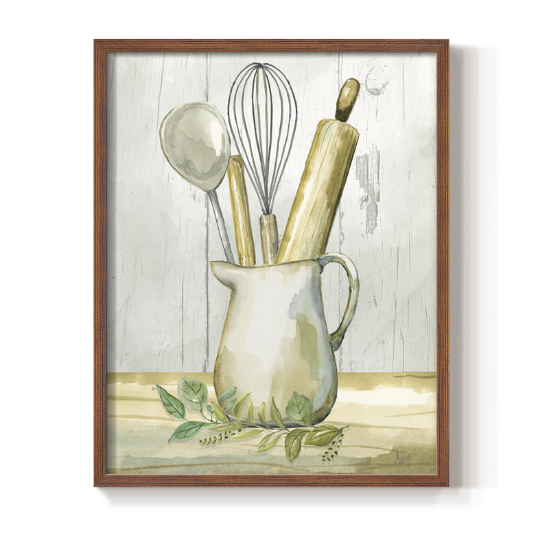 «Kitchen Gear II», reproduction encadrée - bois massif, Brun, H 10 po x l 8 po