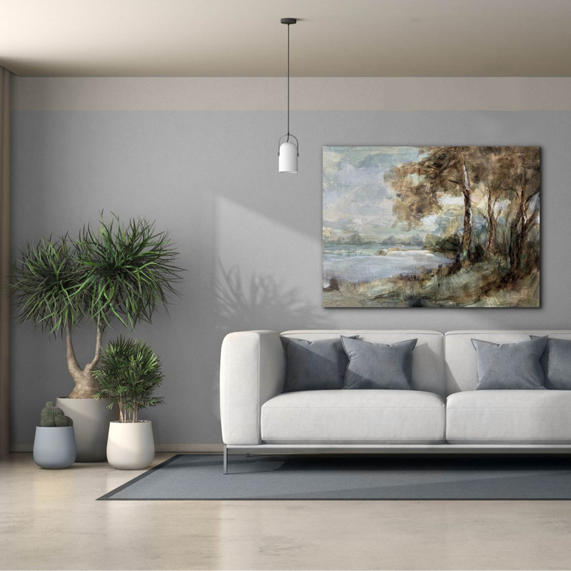 «Epic Graffiti 'Peaceful Lake» par Danhui Nai, art mural sur toile, H 40 po x l 54 po