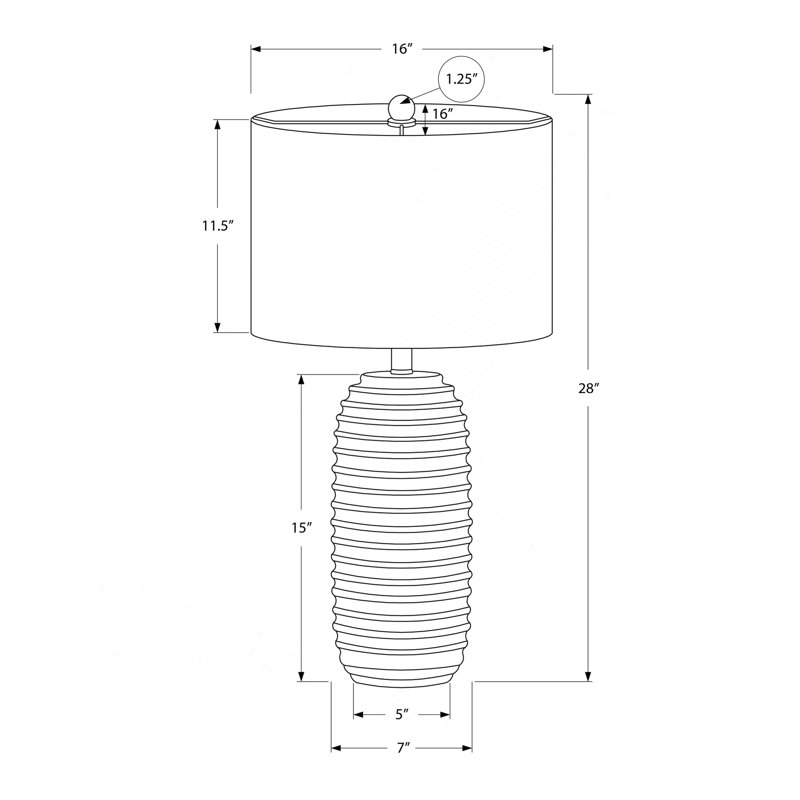 Lighting, H 28 po, lampe de table, résine crème, abat-jour ivoire / crème, transitionnel