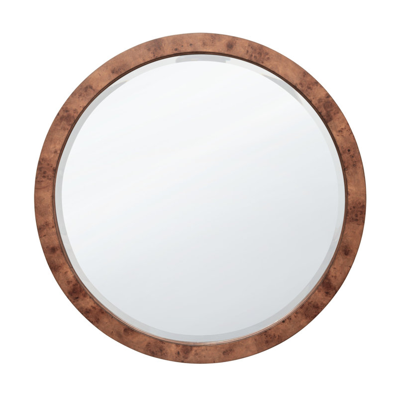 Manhattan Valley - Round Wall Mirror - Vintage Chestnut Finish, Brown
