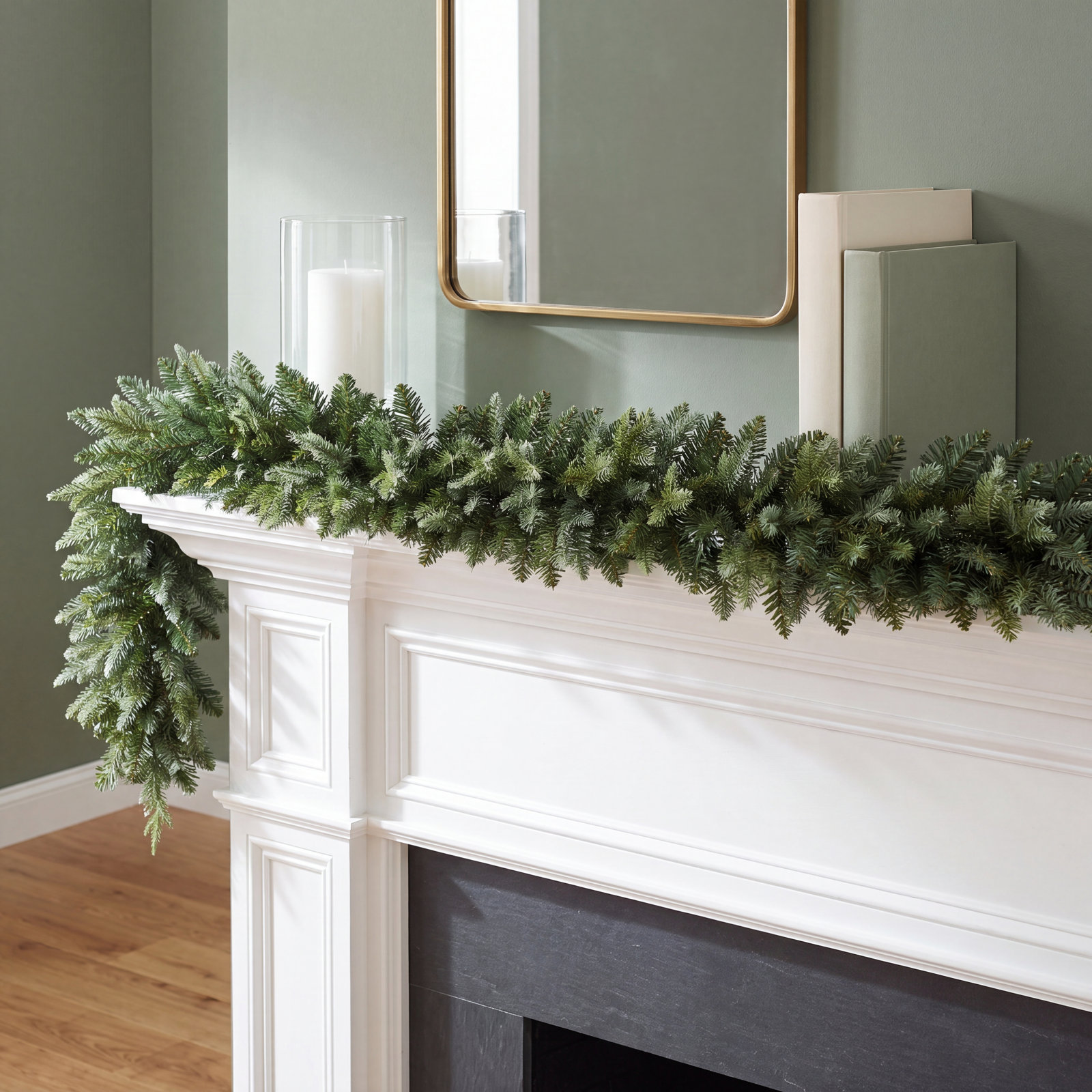 Artificial Linden Fir Christmas Blue/Green Garland