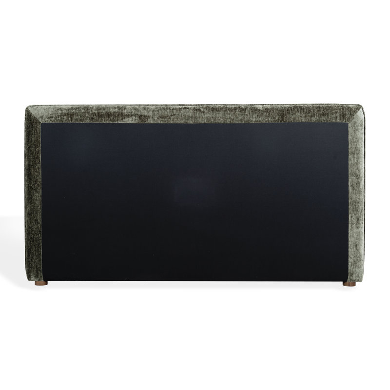 Callahan Upholstered Bed, Dark Green Chenille, Queen