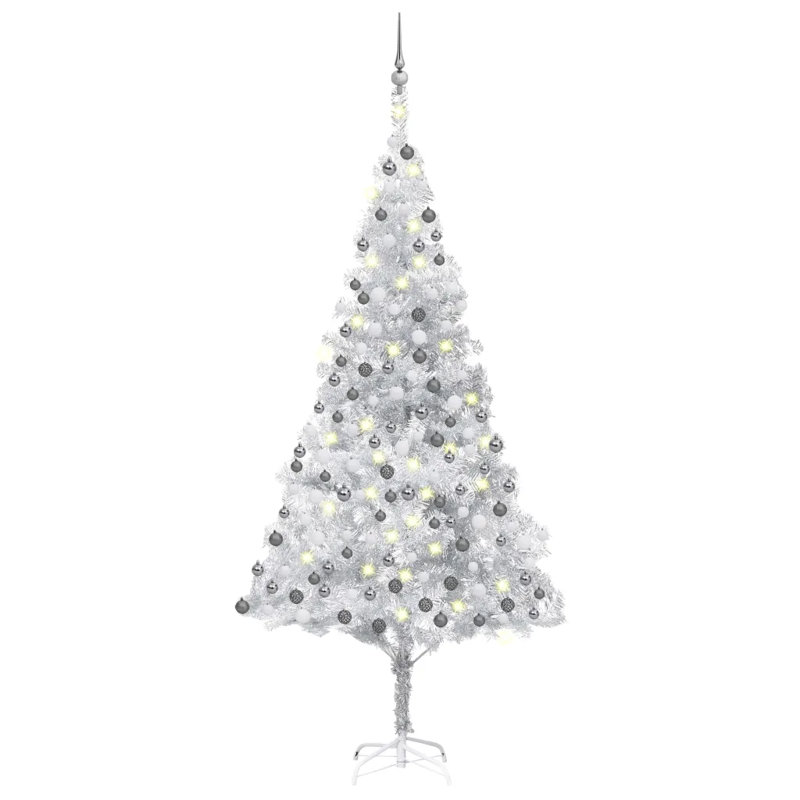 Artificial Christmas Tree with LEDs&Ball Set, 6.89ft H x 3.94ft W x 3.94ft D