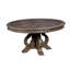 Table de salle à manger ronde 1 pièce avec pied central, style rustique