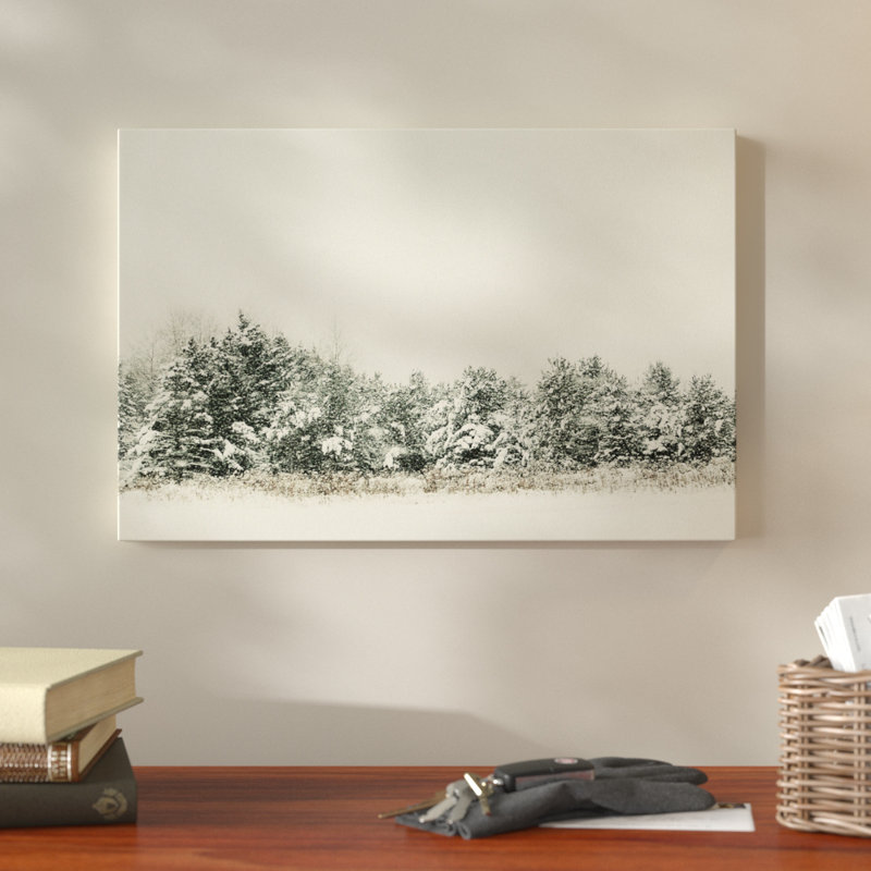 « winter shades i », impression, H 18 po x l 26 po x P 1,5 po, Toile avec cadre noir, Pas de tapis