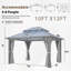 Pavillon de jardin à double toit avec structure en acier, pavillon en polycarbonate-109242041