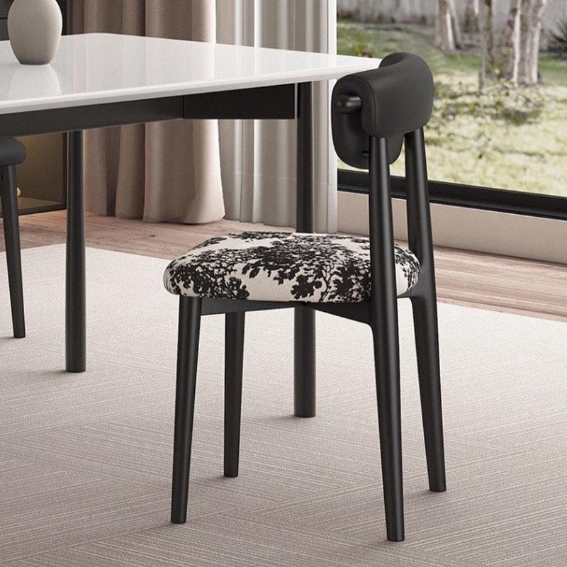 Chaise d'appoint à lattes noires (ensemble de 2)