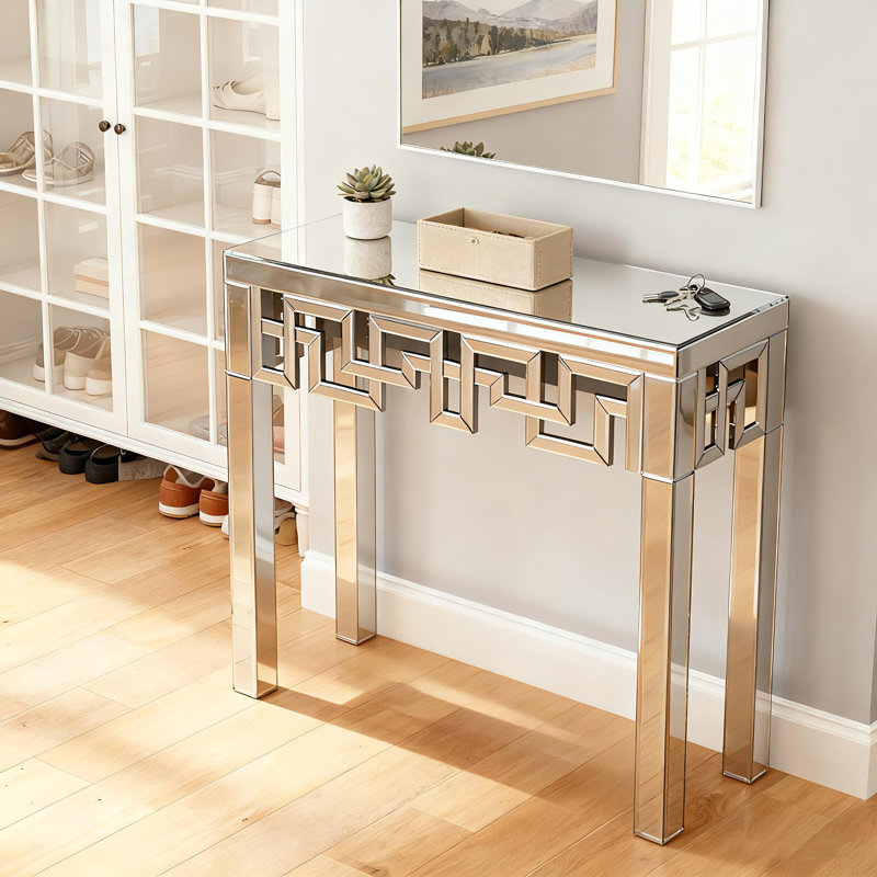 Yolanta 31.5'' Mirrored Glass Console Table
