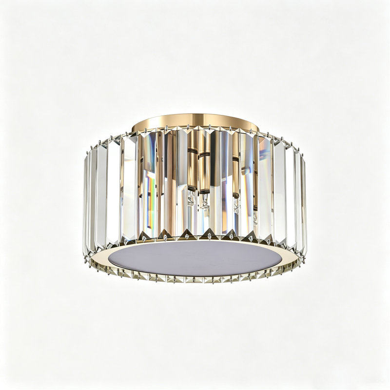 Crystal Flush Mount Ceiling Light, Gold