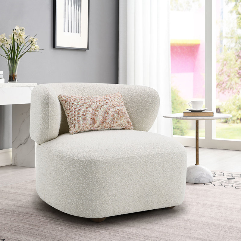 Chaise d'appoint beige avec coussin