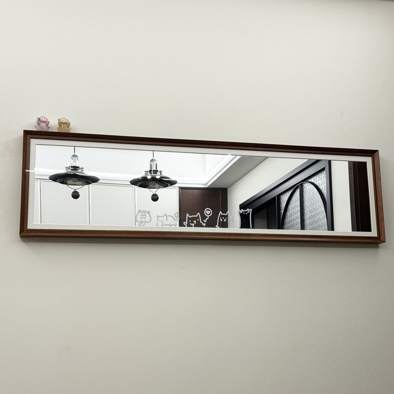 Rectangle Solid Wood Frame Wall Mirror, 64.17"W*16.93"H