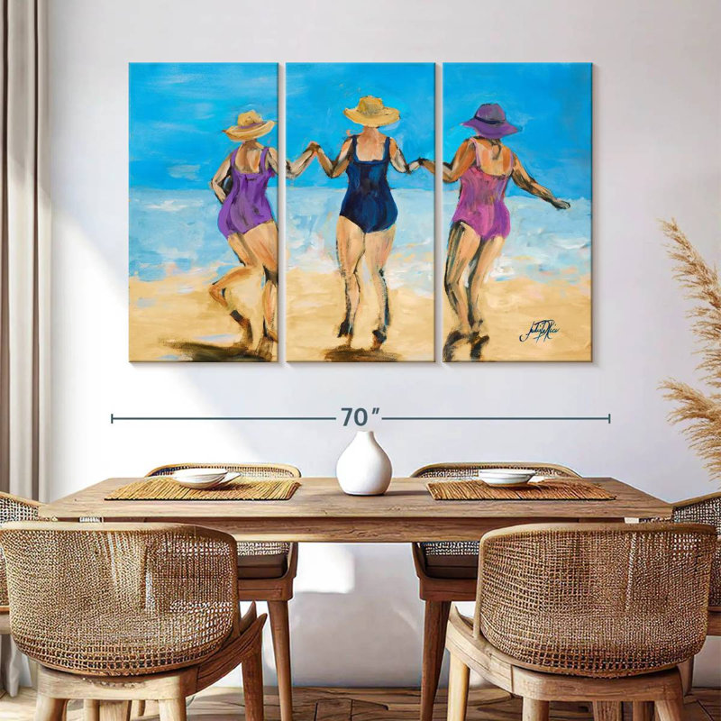 Mesdames Leisha sur la plage II, H 42 po x l 65 po