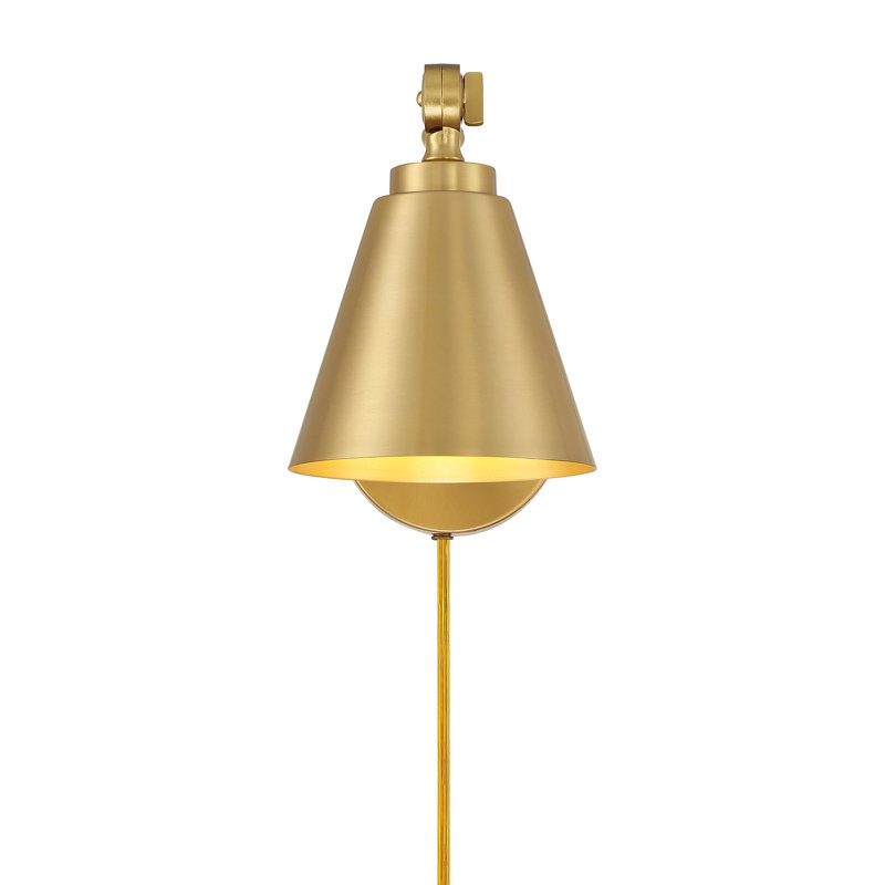 Applique murale 1 lumière Meridian en laiton naturel (ensemble de 2), Laiton
