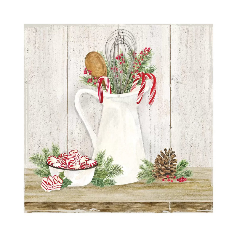 «Christmas Kitchen III» par Tara Reed - reproduction d'art, Aucun mat, H 37 po x l 37 po x P 1,5 po, Toile tendue