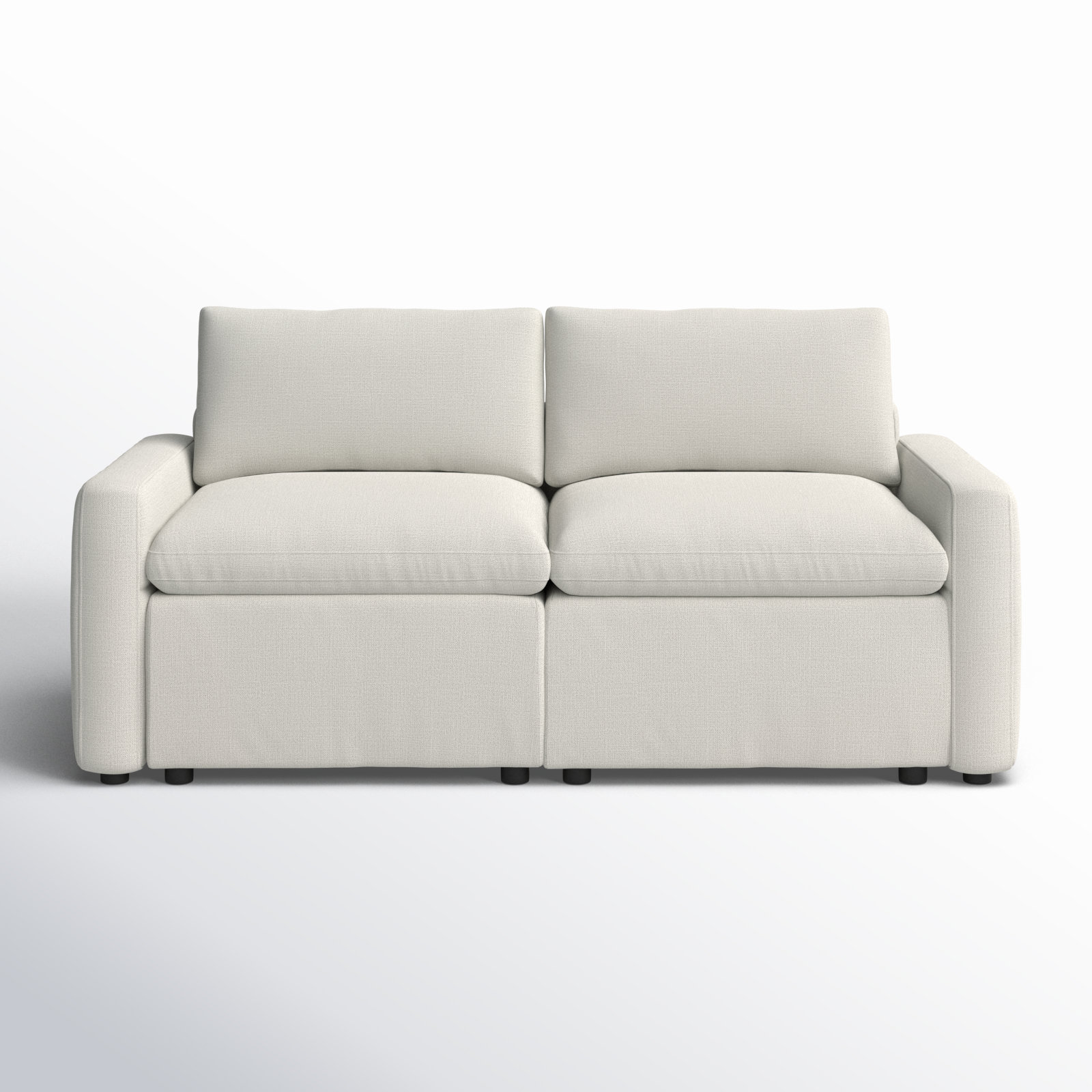 Lana 104" Linen Modular Sofa, 34" H x 74" W x 34.6" D, Effie Linen Performance Linen