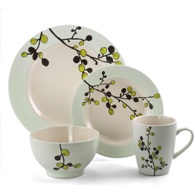 Vaisselle luxueuse 16 pièces avec cadre complet pour 4 personnes Elama Retro Bloom