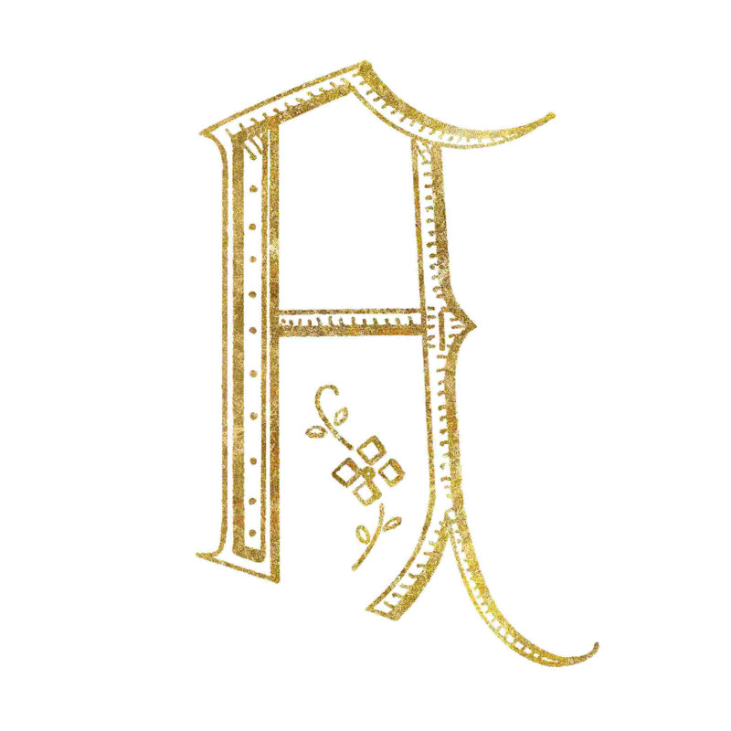 Lettre de couture française A, H 12 po x l 12 po, Non, Toile tendue