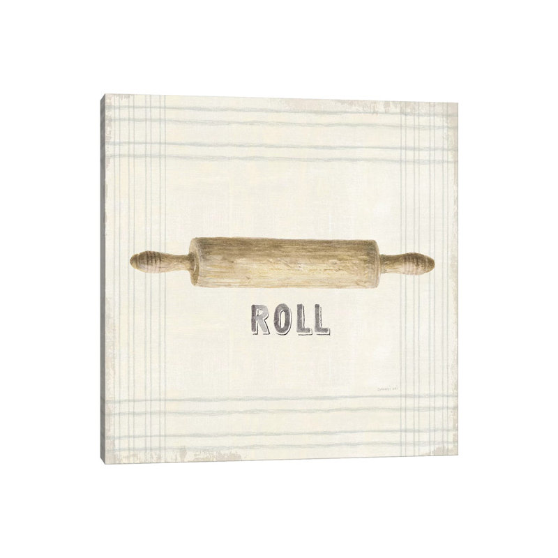 Floursack Kitchen Sign II Neutral Sq par Danhui Nai - impression d'art graphique, H 26 po x l 26 po x P 1,5 po, Toile tendue