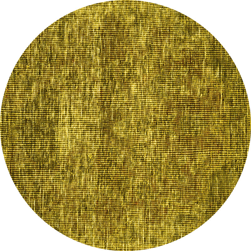 Tapis traditionnels jaunes 3778, Rond 6 pi