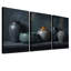 Ensemble de 3 vases en céramique et bol en bleu sarcelle et gris-1554324554