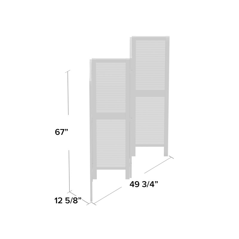 Apirl Folding Room Divider, White, 4
