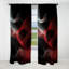 Rideau occultant rouge abstrait noir II - Modern Waves-1068413033
