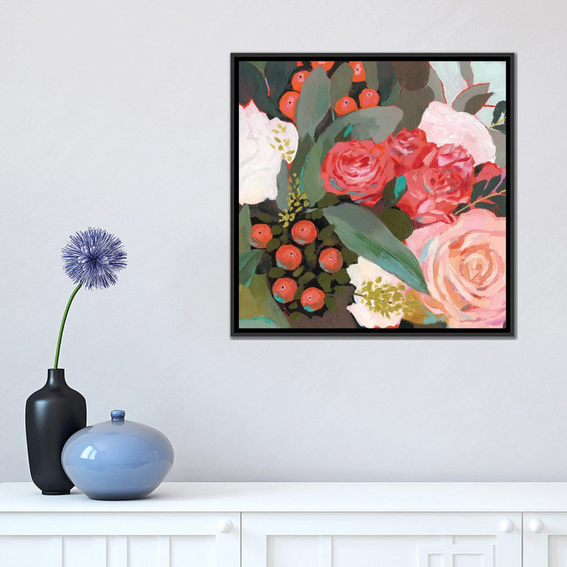 «Eucalyptus Bouquet I», reproduction sur toile, H 18 po x l 18 po x P 1,5 po, Toile avec cadre noir