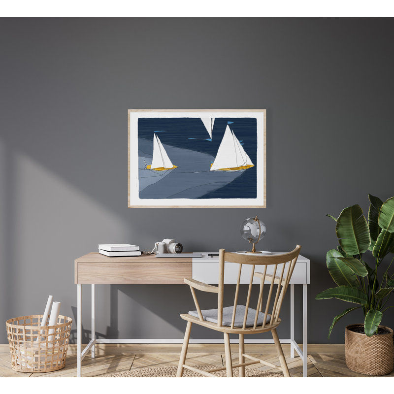 Sailing Boats - Print, Black Framed, 46.4cm H x 63.8cm W x 1cm D