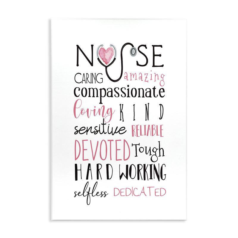«Nurse Inspirational» par Elizabeth Tyndall - impression d'art textuel, H 19 po x l 13 po
