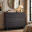 Ensemble de chambre à coucher 2 pièces avec commode et table de chevet gris Elara-128905482