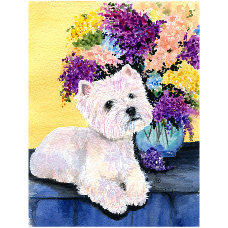 Polyester à 2 côtés 40 x 28 po drapeau maison Westie