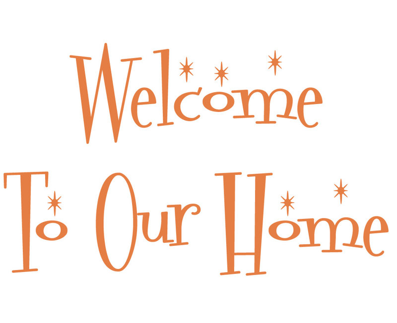 Décalcomanie murale "welcome to the home", H 22 po x l 36 po x P 0,01 po, Kaki