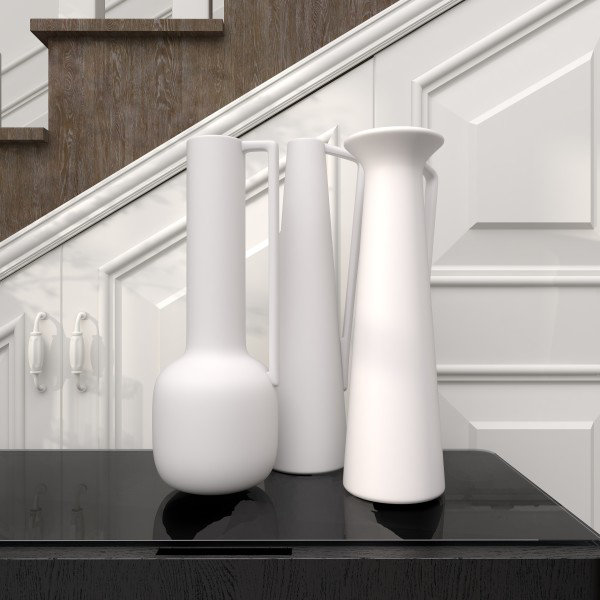 Cosmoliving By Cosmopolitan Ceramic Modern Vase, 13" H x 16" W x 6"D, White