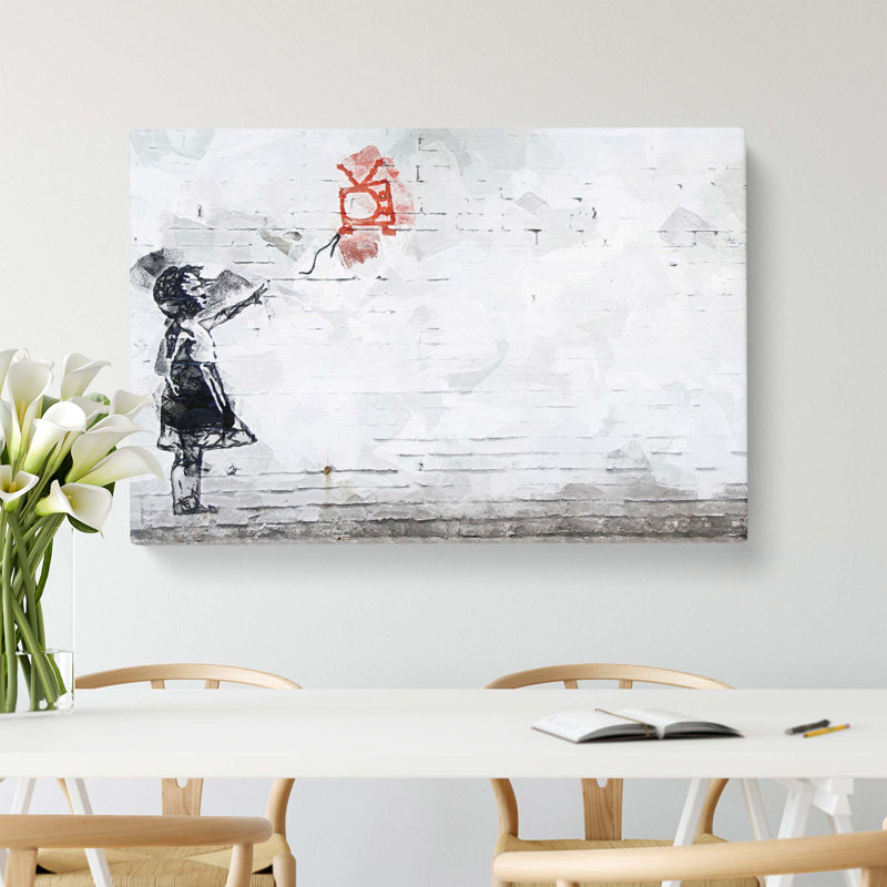 Balloon TV Girl - Wrapped Canvas Print, 50.8 cm H x 35.6 cm W