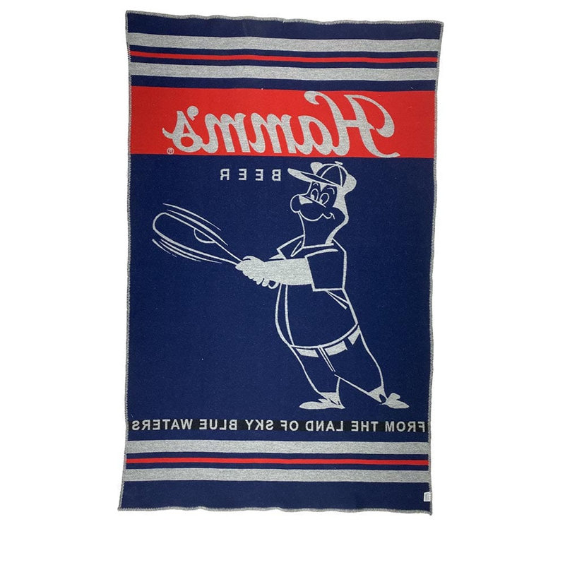 Jeté en laine Hamm's Beer Baseball Bear