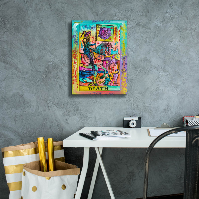 «Tarot - Mort» par Dean Russo, art mural sur toile, H 16 po x l 12 po x P 0,75 po