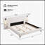 Chic Boucle Upholstered Bed with Integrated Lights and Shelves, Textured Comfort and Modern Design for Queen Bedrooms-1570293286-1570293280