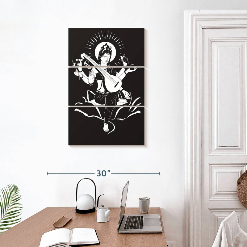 Adas symbolique Saraswati, H 32 po x l 20 po
