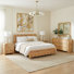 Cora Burl Wood 5-piece Bedroom Set - King Bed, 6-drawer Dresser, Mirror, Two 3-drawer Nightstands