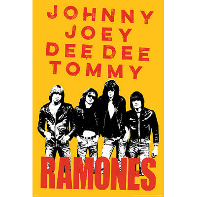  Affiche officielle sous licence Ramones - Johnny, Joey, Dee Dee, Tommy - 24 x 36 po - reproduction décorative - papier affiche - prêt à encadrer