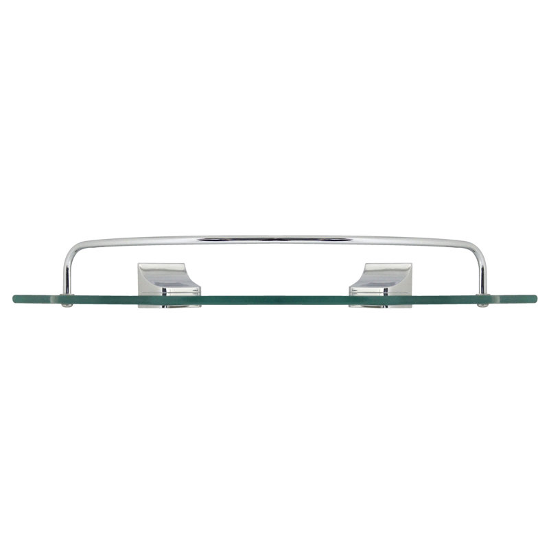 Tablette murale en verre Boucher, Chrome poli