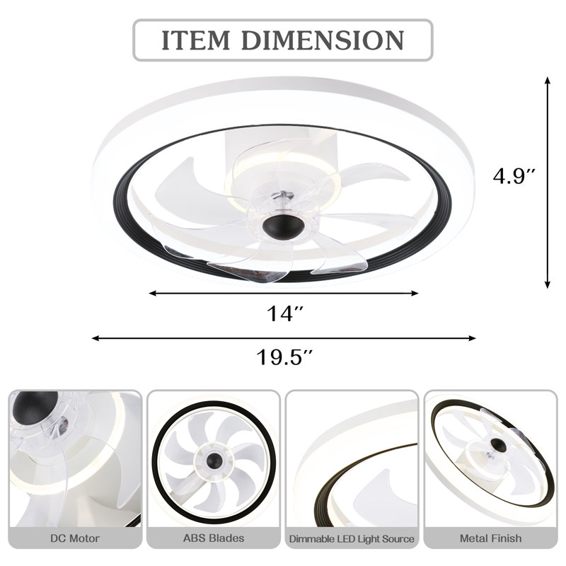 Ventilateur de plafond encastré 19 po Coel